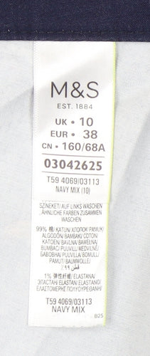 Marks and Spencer Women's Blue Cotton Skirt Size 10