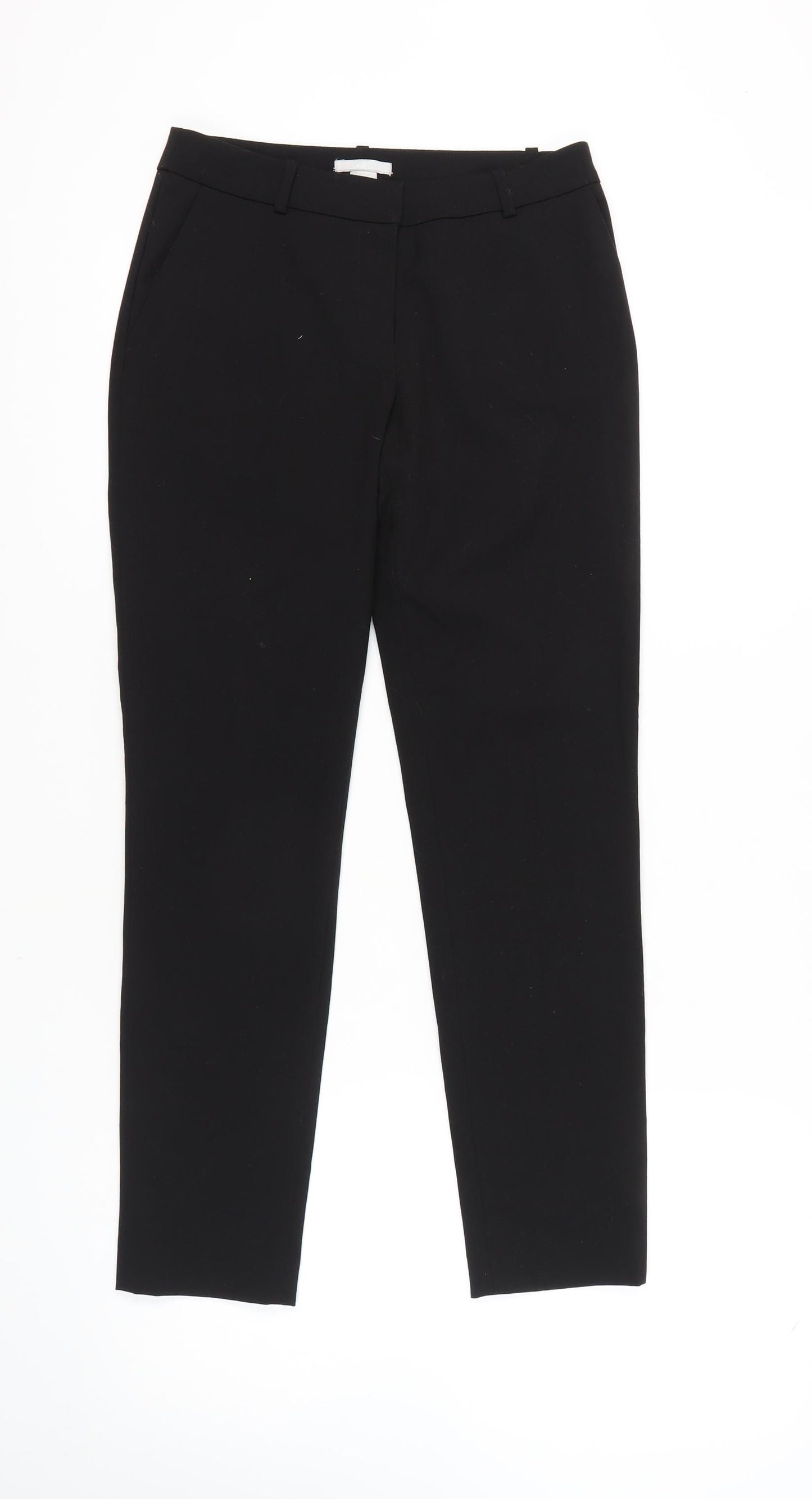H&M Women's Black Straight Trousers, Size 6 - Business Wear