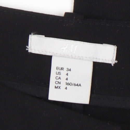 H&M Women's Black Straight Trousers, Size 6 - Business Wear