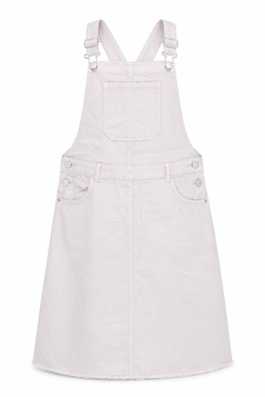 Next Girls Pink Pinafore Dress 12 Years - Cotton, Sleeveless, Button