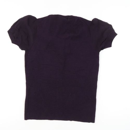 Karen Millen Women's Purple Knit Jumper - M, V-Neck