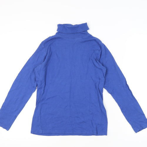 Isle Women's Blue Roll Neck Long Sleeve Top Size S 10-12