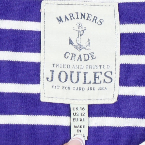 Joules Women's Blue Striped Top UK 16