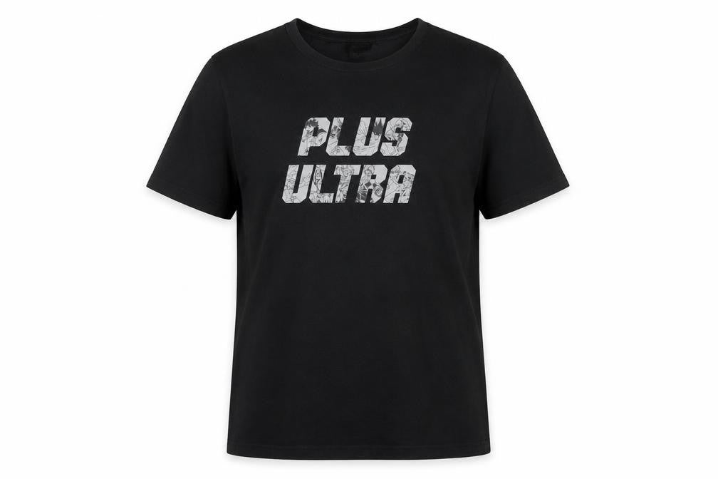 Front view of My Hero Academia Project Men's Black Anime T-Shirt Medium