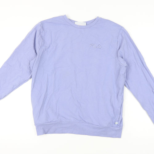 Fila Women's Purple Sweatshirt, M, Cotton Jersey Crew Neck