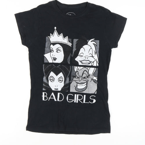 Disney Women's Black S Cartoon T-Shirt
