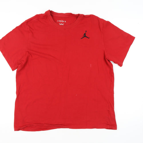Jordan Men's Red XL Cotton Crew Neck T-Shirt
