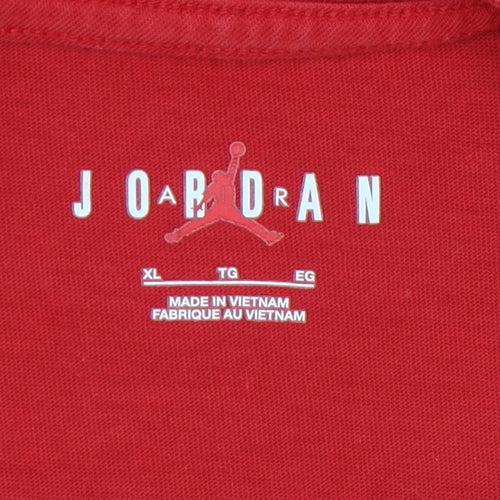 Jordan Men's Red XL Cotton Crew Neck T-Shirt