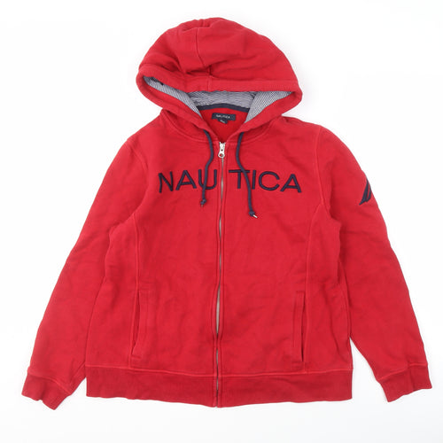 Nautica Women's Red Full Zip Hoodie XL