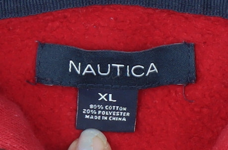 Nautica Women's Red Full Zip Hoodie XL