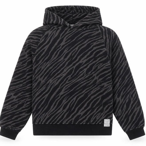 Zara Girl's Black Animal Print Hoodie 11-12 Years