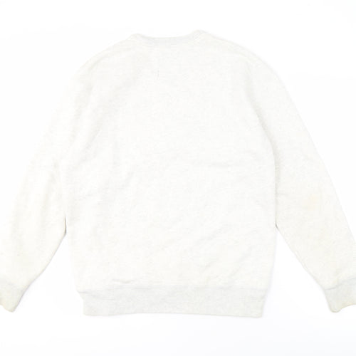Hollister Men's White Crew Neck Pullover Sweatshirt M