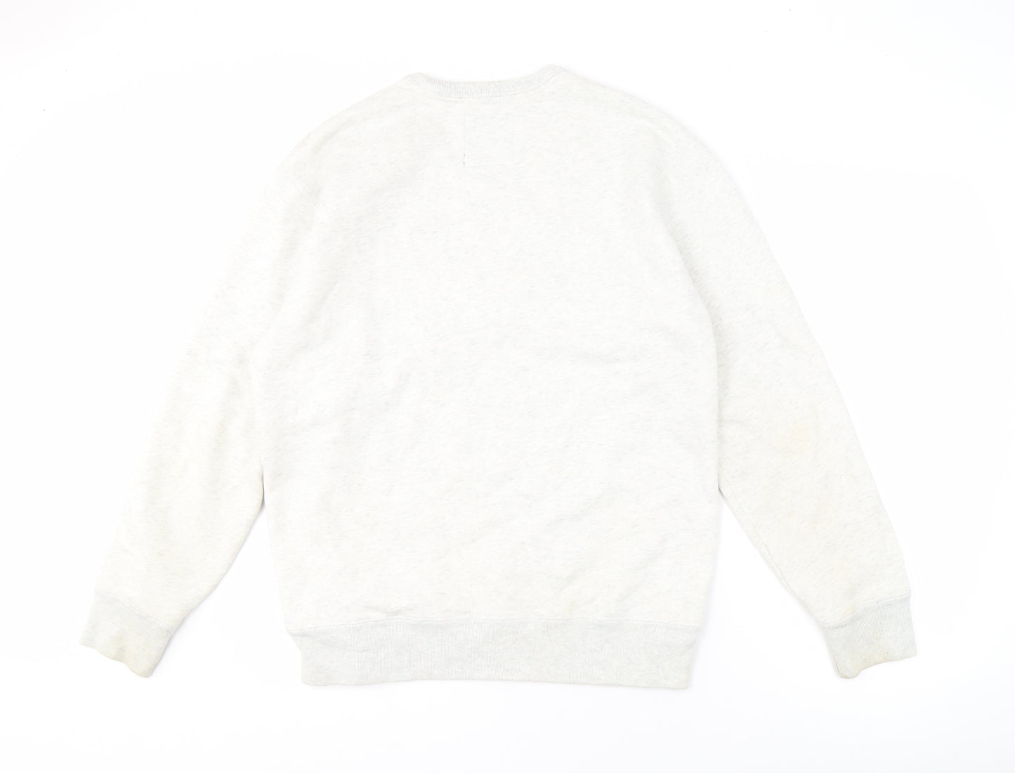 Hollister Men's White Crew Neck Pullover Sweatshirt M