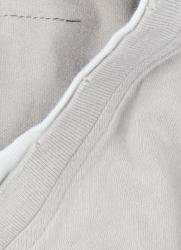 Next Men's Beige Graphic Long Sleeve V-Neck Tee