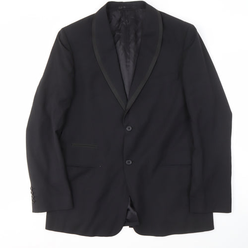 New Look Men's Black Regular Fit Shawl Blazer 42R