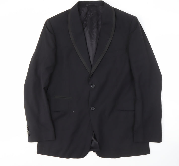 New Look Men's Black Regular Fit Shawl Blazer 42R
