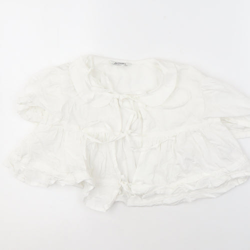 Monki Women's White Collared Blouse Size 10