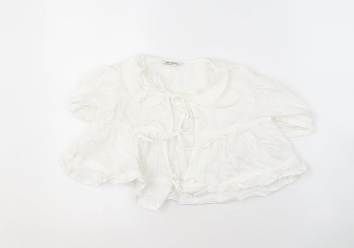 Monki Women's White Collared Blouse Size 10