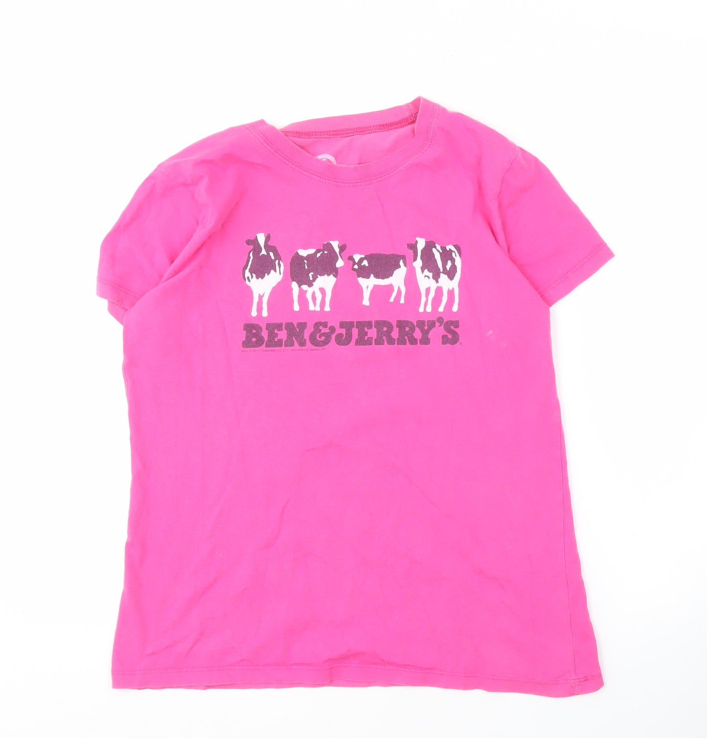 Ben & Jerry's Women's Pink Cotton T-Shirt, Size L
