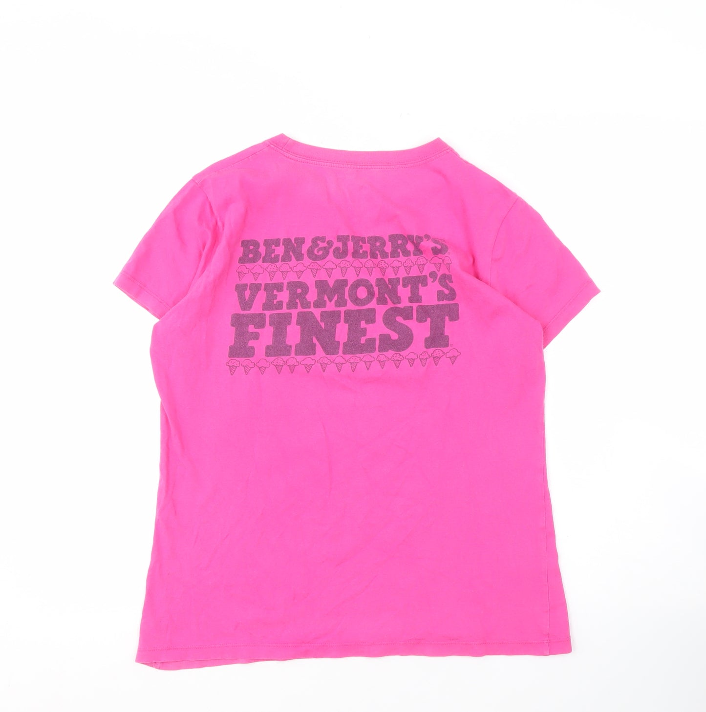 Ben & Jerry's Women's Pink Cotton T-Shirt, Size L