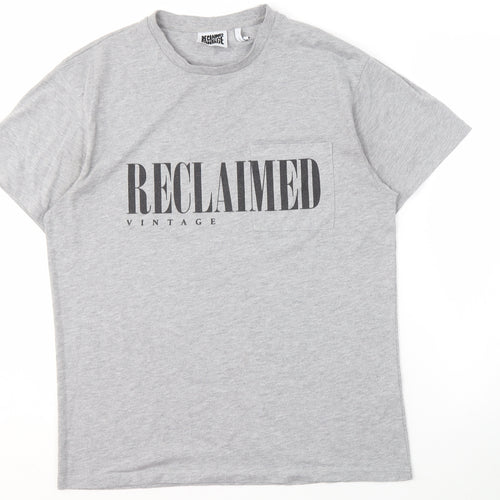 Reclaimed Vintage Grey Crew Neck Men's T-Shirt M