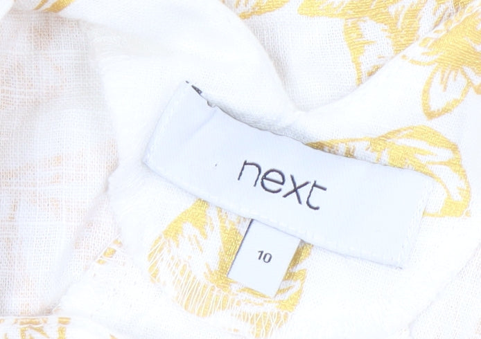 Next Women's Yellow Floral Dress Size 10
