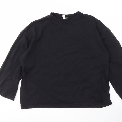 Topshop Women's Black Crew Neck Top, Size S