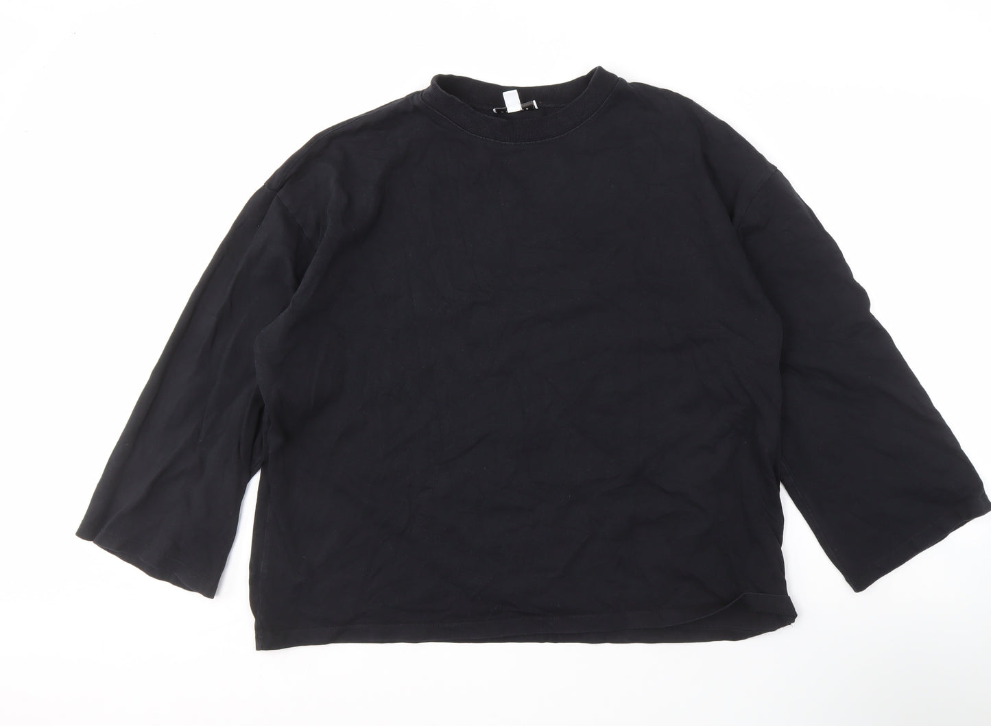 Topshop Women's Black Crew Neck Top, Size S