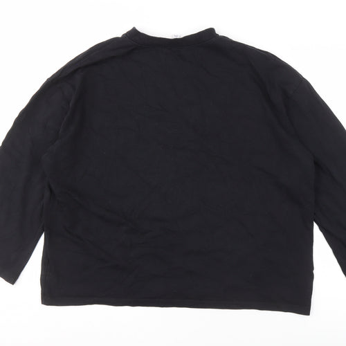 Topshop Women's Black Crew Neck Top, Size S