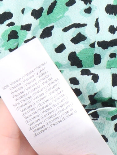 InWear Women's Green Animal Print Top, Size 10