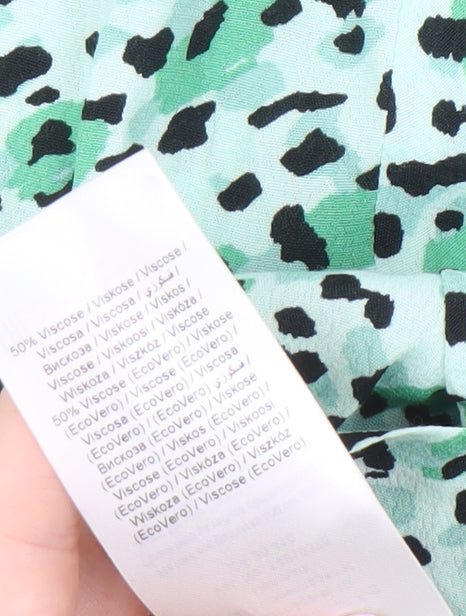 InWear Women's Green Animal Print Top, Size 10