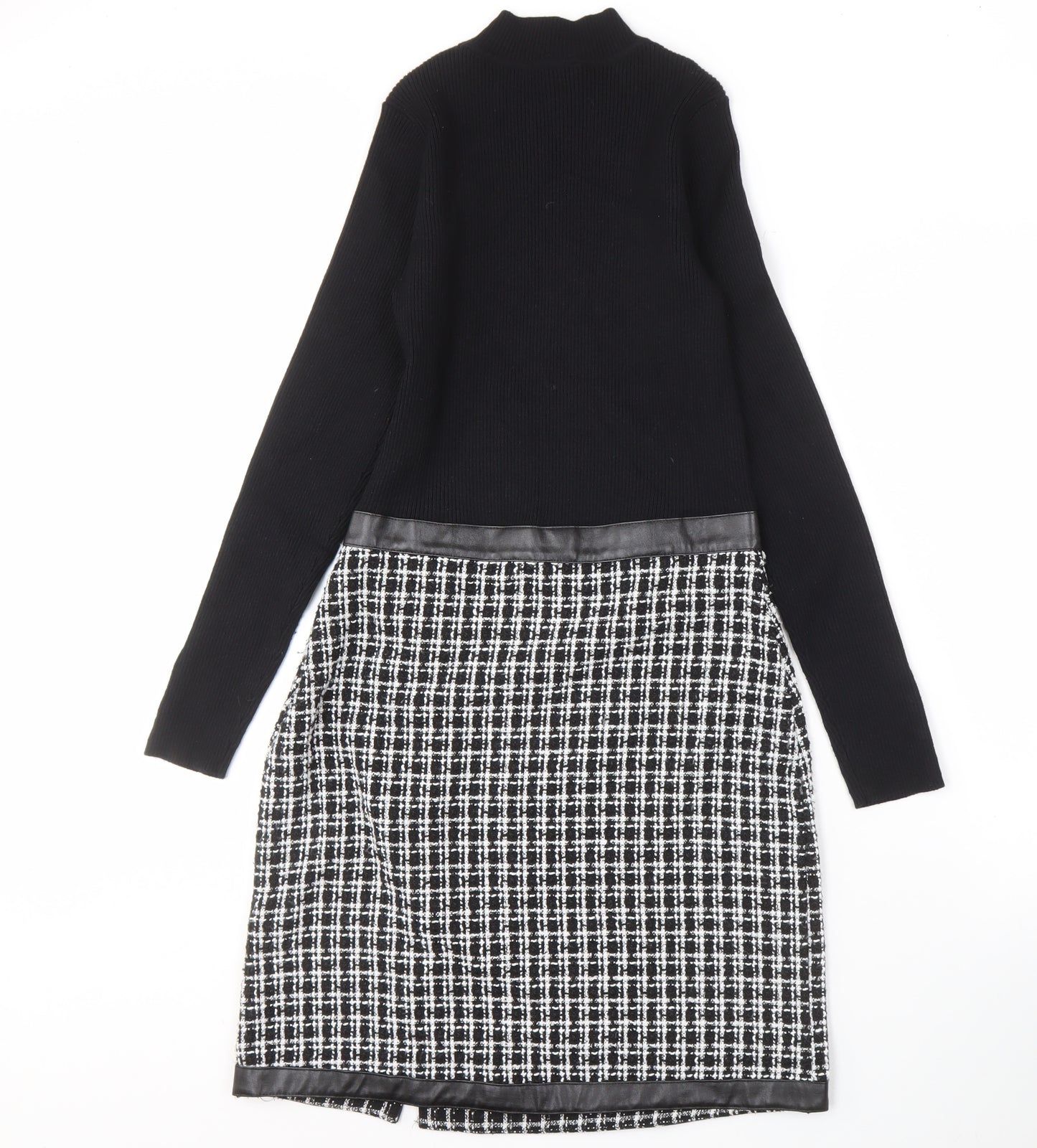 Lipsy Women's Black Check Sheath Dress Size 10