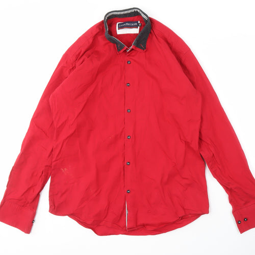 Lyon Becker Men's XL Red Button-Up Shirt