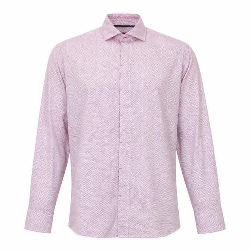 Jeff Banks Men's Red Slim Fit Long Sleeve Shirt S