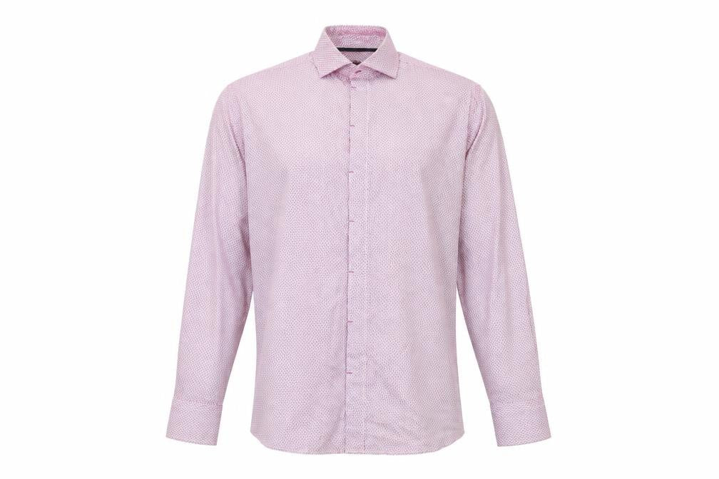 Jeff Banks Men's Red Slim Fit Long Sleeve Shirt S