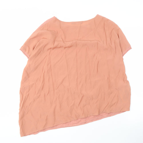 Mango Women Pink Blouse, Short Sleeve, Size 8