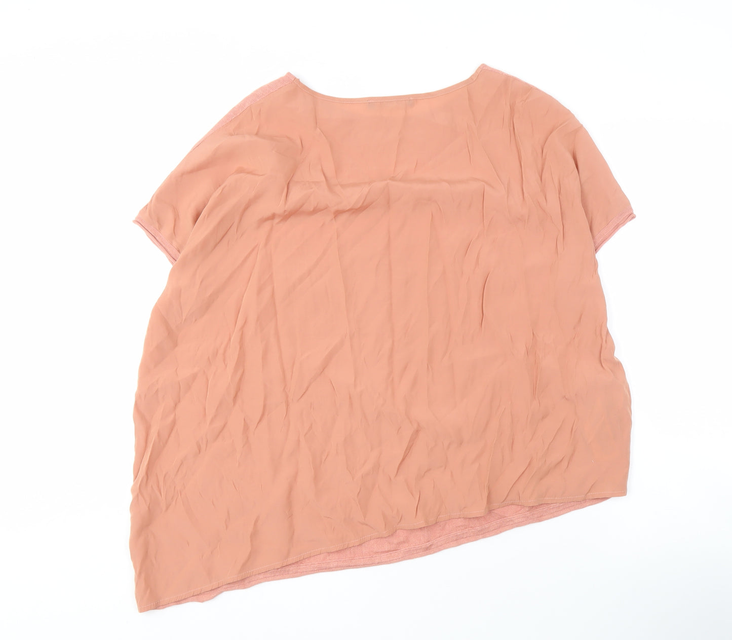 Mango Women Pink Blouse, Short Sleeve, Size 8