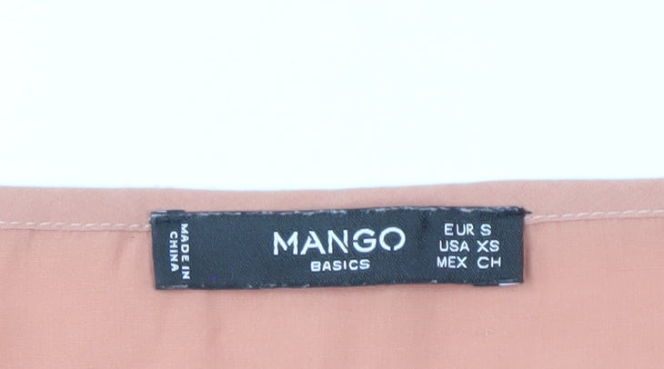 Mango Women Pink Blouse, Short Sleeve, Size 8