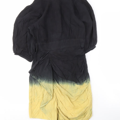 Warehouse Women's Black & Yellow Petite Dress, Size 6