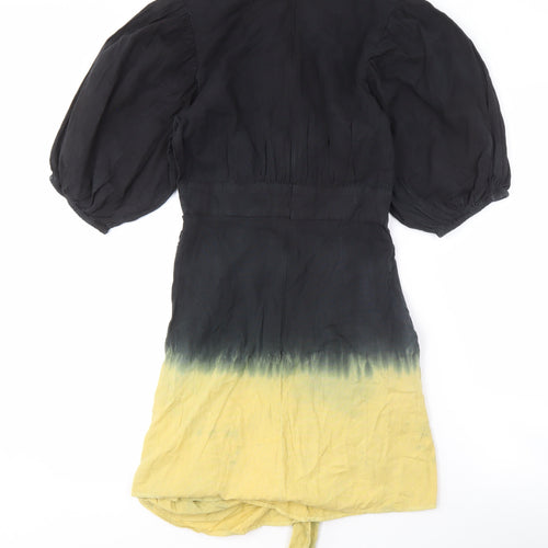 Warehouse Women's Black & Yellow Petite Dress, Size 6