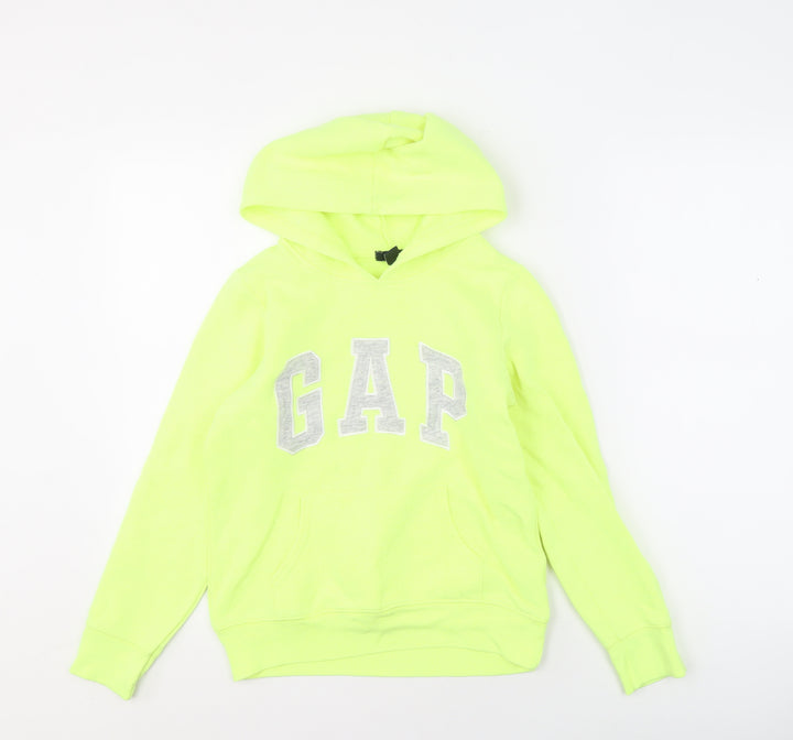 Gap Girls Green Pullover Hoodie - 12 Years, Logo, Long Sleeve