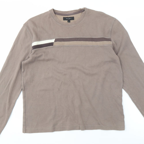 Next Men's Brown Long Sleeve Cotton Shirt, L