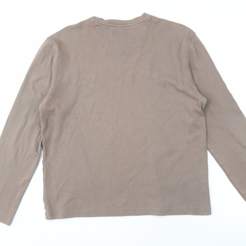 Next Men's Brown Long Sleeve Cotton Shirt, L