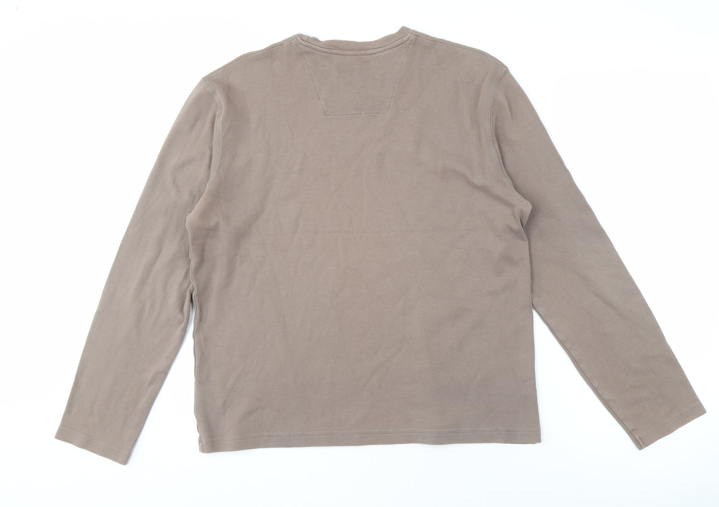Next Men's Brown Long Sleeve Cotton Shirt, L