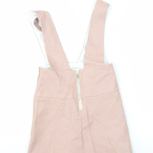 River Island Girls Pink A-Line Skirt 7-8 Years Button Accent