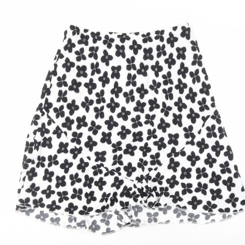 Marks and Spencer Women's White Floral A-Line Skirt Size 18