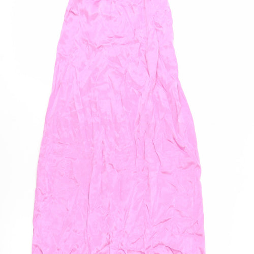Zara Women Pink Mock Neck Sleeveless Dress