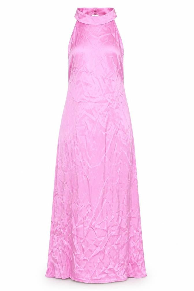 Zara Women Pink Mock Neck Sleeveless Dress