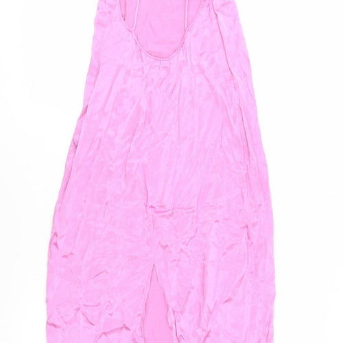 Zara Women Pink Mock Neck Sleeveless Dress