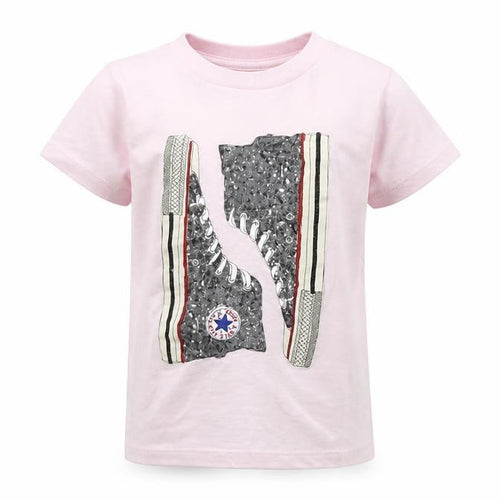 Converse Girls Pink Graphic T-Shirt Size 4-5 Years